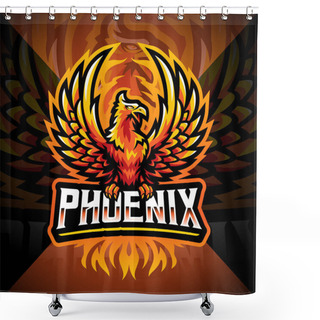 Personality  Phoenix Esport Mascot Logo Design Shower Curtains