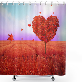 Personality  Tree In The Shape Of Heart, Valentines Day Background Shower Curtains
