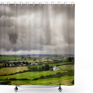 Personality  Stormy Sky Landscape From A High View In Cornwall UK Shower Curtains