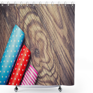 Personality  Rolls Of Colored Wrapping Paper Shower Curtains