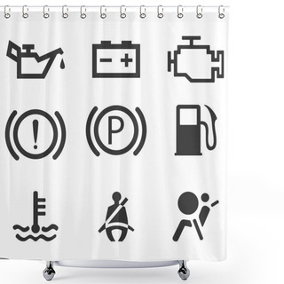 Personality  Car Interface Symbols Shower Curtains