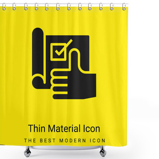 Personality  Agree Minimal Bright Yellow Material Icon Shower Curtains