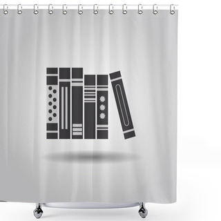 Personality  Organized Hard Copy Line Up Books Icon Shower Curtains