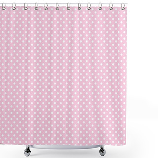 Personality  Polka Dots On Baby Pink Background Retro Seamless Vector Pattern Shower Curtains