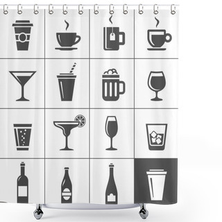 Personality  Drinks And Beverages Icons Shower Curtains