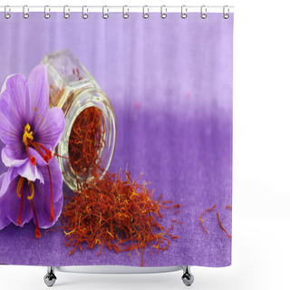 Personality  Dried Saffron Spice And Saffron Flower Shower Curtains