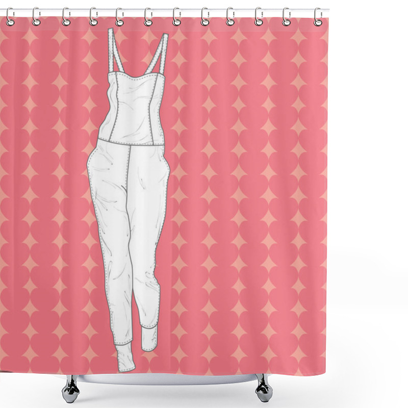 Personality  Vector illustration of a overalls. shower curtains