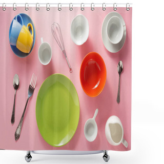 Personality  Kitchenware At Abstract Background Shower Curtains