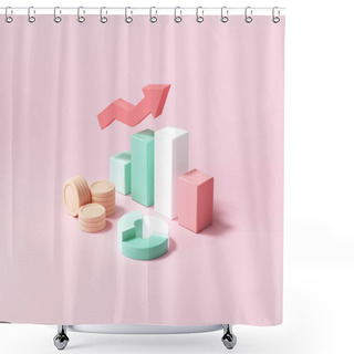 Personality  Business Financial Management, Plan And Growing Strategy Concept. 3d Render Illustration Shower Curtains