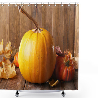 Personality  Ripe Pumpkin Background Shower Curtains