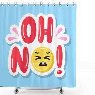 Personality  Oh No Lettering Web Icon Simple Design  Shower Curtains