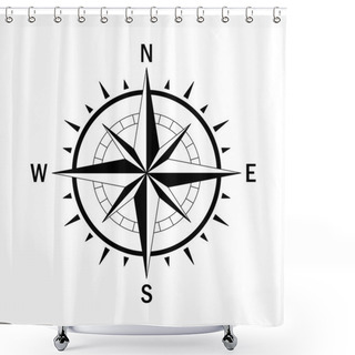 Personality  Compass Single 8 Shower Curtains