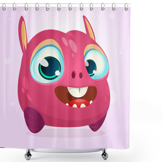 Personality  Cute Cartoon Monster. Vector Character Shower Curtains