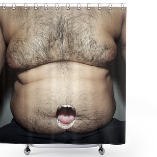 Personality  Monstrous Belly Fat Shower Curtains