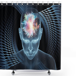 Personality  Processing Digital Identity Shower Curtains