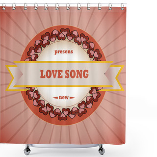 Personality  Vector Valentine's Day Love Badge Shower Curtains