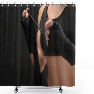 Personality  Cute Female Boxer  Shower Curtains