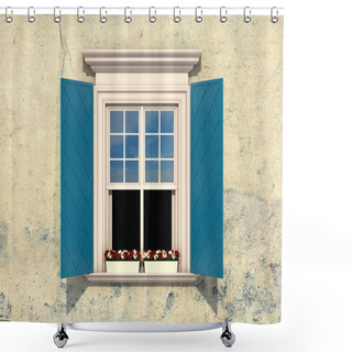 Personality  Vintage Window Shower Curtains