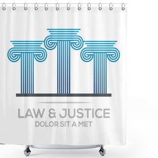 Personality  Logo Law Building And Justice Icon Vector Shower Curtains