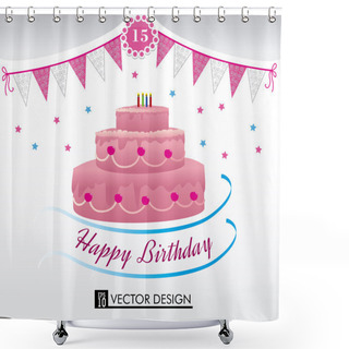 Personality  Happy Birthday Shower Curtains