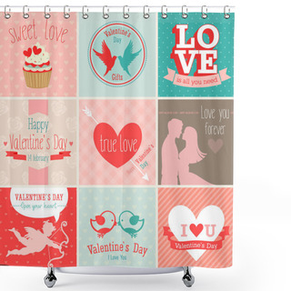Personality  Valentines Day Set. Shower Curtains