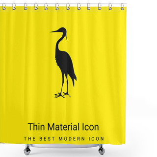 Personality  Bird Crane Shape Minimal Bright Yellow Material Icon Shower Curtains