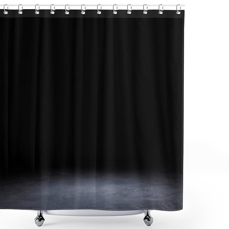 Personality  Grey Striped Wooden Board On Black Shower Curtains