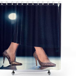 Personality  Woman In Glitter High Heels Shower Curtains