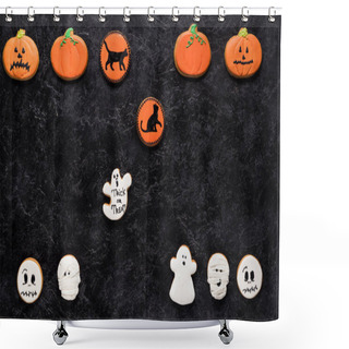 Personality  Composition Of Halloween Cookies Shower Curtains
