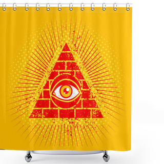 Personality  Pyramid And Eye Shower Curtains