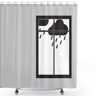Personality  Window On The Rainy Day Shower Curtains
