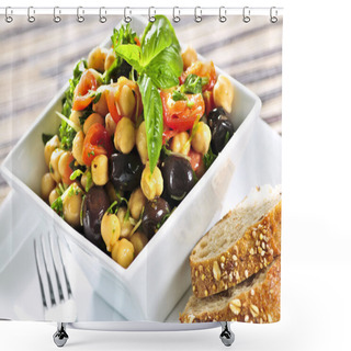 Personality  Vegetarian Meal Of Chickpea Or Garbanzo Beans Salad Shower Curtains