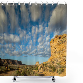Personality  Fajada Butte In Chaco Culture National Historical Park, NM, USA Shower Curtains