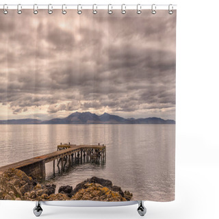 Personality  Ancient Jetty At Portencross Scotland Shower Curtains