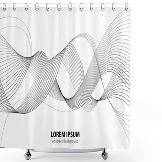 Personality  Abstract Vector Background. Monochrome Waved Lines For Brochure, Website, Flyer Design. Shower Curtains