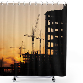 Personality  High-rise Building Houses Shower Curtains