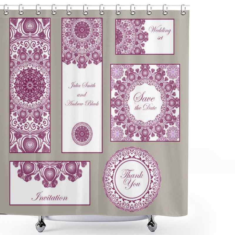 Personality  Wedding Set. Invitation, Thank You Cards, Save The Date Cards Shower Curtains