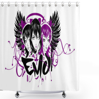 Personality  Three Emo Girls Shower Curtains