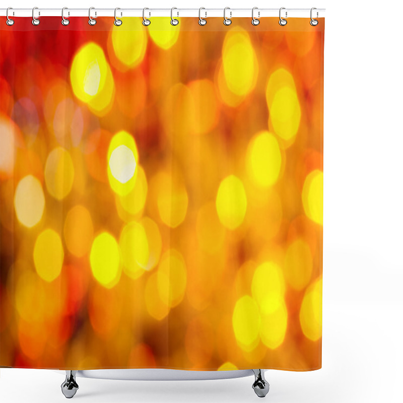 Personality  Dark Yellow And Red Twinkling Christmas Lights Shower Curtains