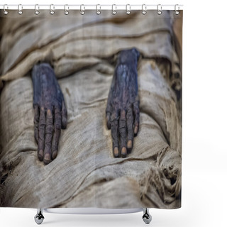 Personality  Egyptian Mummy Hands Shower Curtains