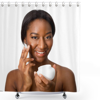 Personality  African American Beauty Applying Moisturizing Cream Shower Curtains