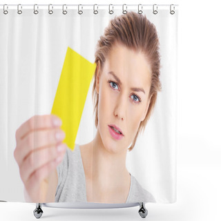 Personality  Yellow Card Shower Curtains