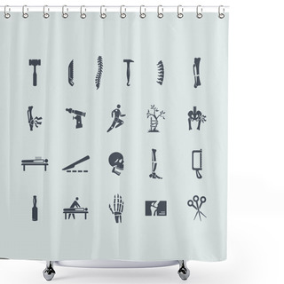 Personality  Set Of Orthopedics Icons Shower Curtains