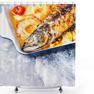 Personality  Grilled Fish In Pineapple Sauce Shower Curtains