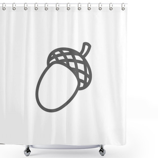 Personality  Acorn, Fruit Of Oak Line Icon. Shower Curtains