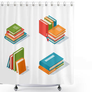 Personality  Isometric Book Icon Vector Illustration. Shower Curtains