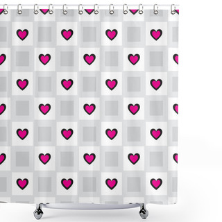 Personality  Pink Hearts Seamless Pattern Shower Curtains