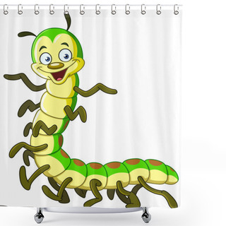 Personality  Vector Caterpillar Millipede Shower Curtains