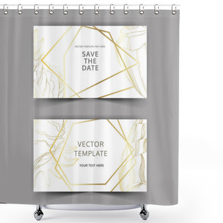 Personality  Vector Summer Beach Seashell Tropical Elements. Golden Engraved  Shower Curtains