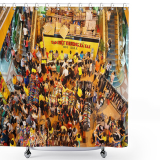 Personality  Crowded Shoping Centre, Sale Off Season Shower Curtains
